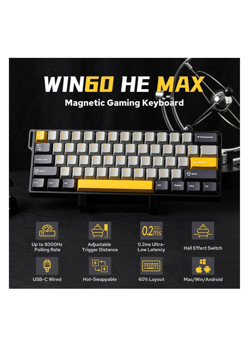 EPOMAKER AULA WIN60 HE 60% Wired Magnetic Keyboard with Adjustable Actuation, 8000 Hz Polling Rate - Image 5