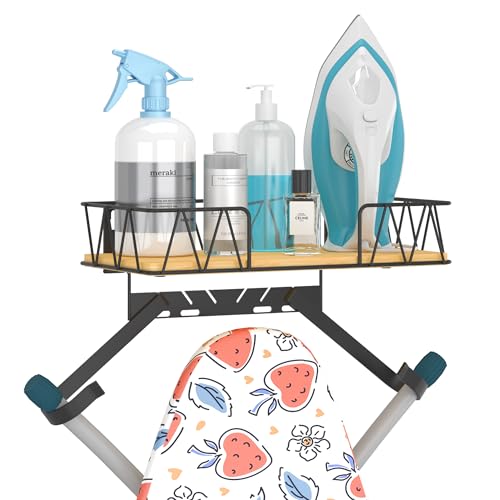 Vincona Ironing Board Hanger with Removable Hooks, Ironing Board Holder Wall Mounted for T/Y Leg, Space Saving Iron Holder for Laundry Room Storage and Organization - Image 1