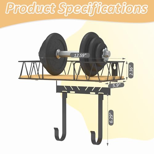 Vincona Ironing Board Hanger with Removable Hooks, Ironing Board Holder Wall Mounted for T/Y Leg, Space Saving Iron Holder for Laundry Room Storage and Organization - Image 3