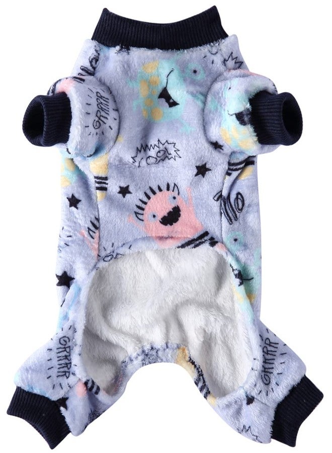 XIAOYU Halloween Dog Pajamas Soft Warm Pet Clothes Cat Apparel Dog Jumpsuit for Small Dogs Cats Pets, Monster, M - Image 2