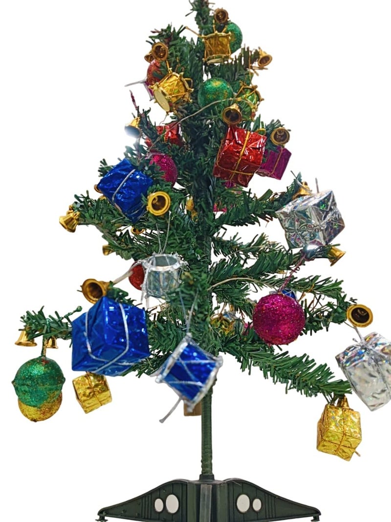 Goyal Handicrafts Goyal Handicrafts Christmas Tree 2 Feet with 36 Decoration Hanging Props Ornaments for Table Top Office Small Artificial Xmas Tree Party Decor Christmas Decorations Items for Home  - Image 2