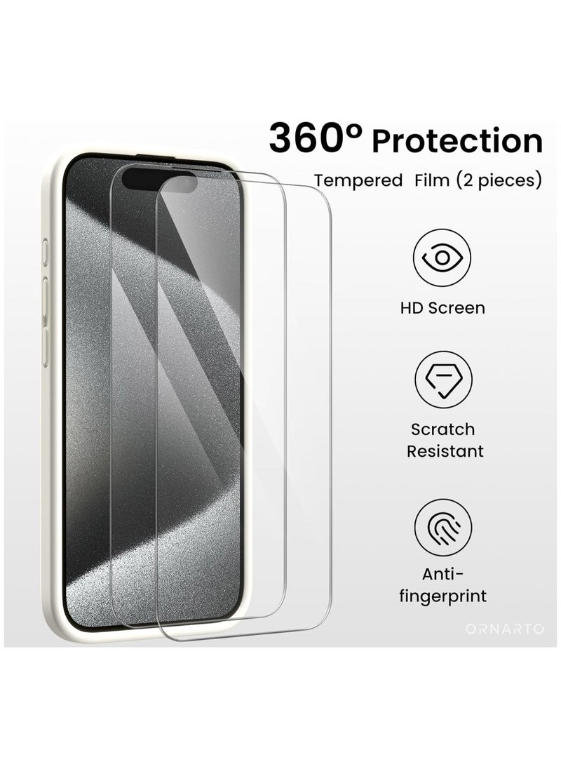 Raxoom Compatible with iPhone 15 Pro Max Case Shockproof with 2pcs Screen Protectors-Starlight - Image 4