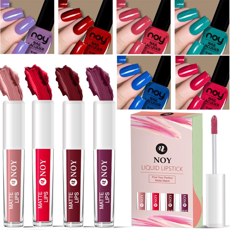 Noy Nail Paint And Liquid Lipstick Combo For Festive Occasions Complete Your Look Nail Paint Liquid Lipstick For A Polished Finish - Image 1