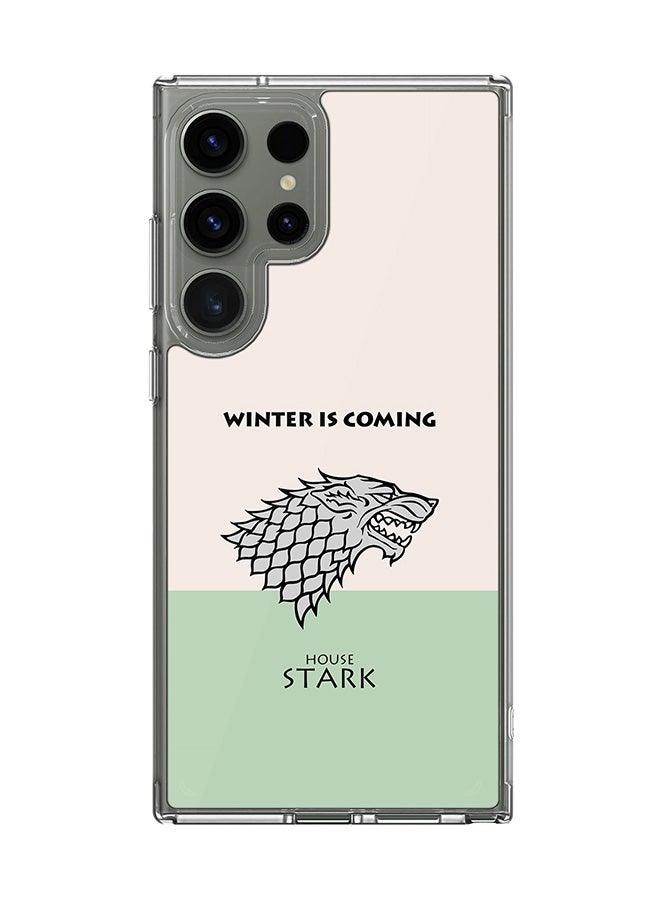 Stylizedd Classic Clear Case for Samsung Galaxy S25 Ultra , Hybrid Soft Case Flexible Edges Anti Drop TPU PC Gel Thin Transparent Cover - GOT House Stark - Image 1