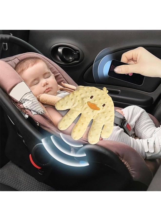 AnnuoYi - Baby Soothing Palm, Baby Patter for Sleep, Startle Prevention Cartoon Animal Baby Pillow, Electric Baby Soothing Palm with Remote Control, for Newborns Baby Girl Baby Boy, Yellow - Image 1