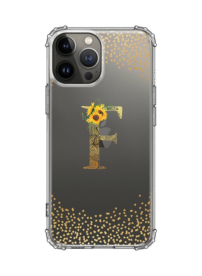 Stylizedd Monogram Design Classic Clear Cover for Apple iPhone 13 Pro Max Case Soft TPU Gel Thin Transparent Flexible Cover - F - Image 1