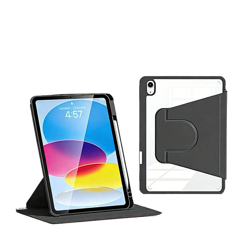 DGG Black Rotating iPad Case Compatible with iPad Air / iPad 10.2 with Pencil Holder - Image 1