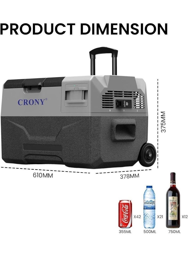 كروني ثلاجة سيارة كروني CX30 سعة 30 لترًا مع بطارية ليثيوم قابلة للفصل، نطاق درجة حرارة قابل للتعديل من -20 درجة مئوية إلى 20 درجة مئوية، ثلاجة وفريزر للتخييم، تعمل بجهد 12/24 فولت تيار مستمر، طاقة مزدوجة، متوافقة مع الطاقة الشمسية، مزودة بعجلات جر، ثلاجة سيارة محمولة سعة 30 لترًا مع بطارية ليثيوم قابلة للفصل، نطاق درجة حرارة قابل للتعديل من -20 درجة مئوية إلى 20 درجة مئوية، طاقة مزدوجة (12/24 فولت تيار مستمر وبطارية)، متوافقة مع الطاقة الشمسية، لوحة تحكم LCD، عجلات جر، موفرة للطاقة، تصميم خارجي متين - مثالية للتخييم والرحلات البرية والاستخدام في المناطق النائية - Image 5