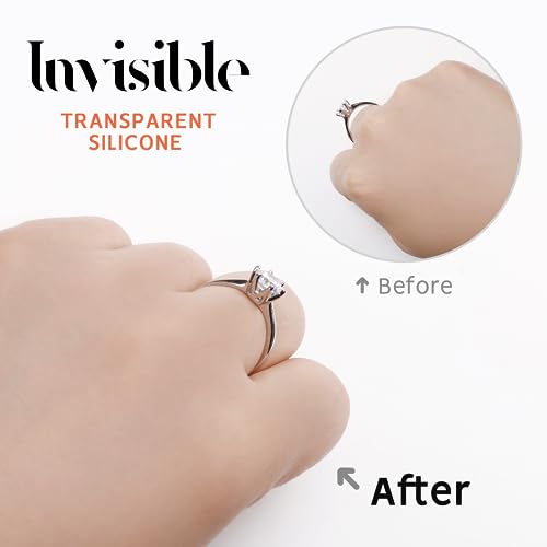 ELETIUO Ring Size Adjuster for Loose Rings,12 Pack-4 Sizes Invisible Transparent Silicone Guards Clip Jewelry Fitter Resizer,Fit Almost Any Ring for Women and Men - Image 4
