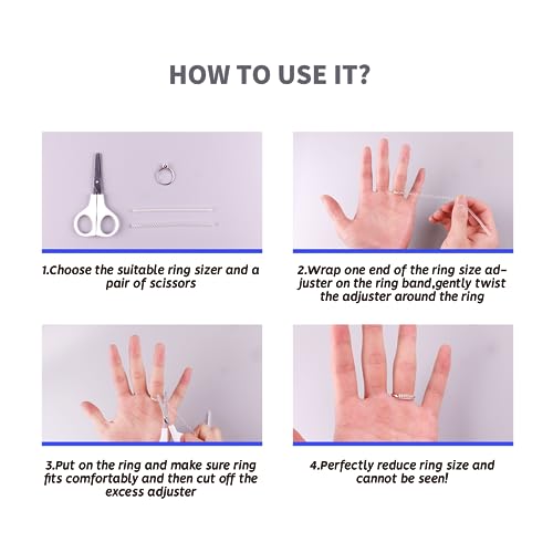 ELETIUO Ring Size Adjuster for Loose Rings,12 Pack-4 Sizes Invisible Transparent Silicone Guards Clip Jewelry Fitter Resizer,Fit Almost Any Ring for Women and Men - Image 5