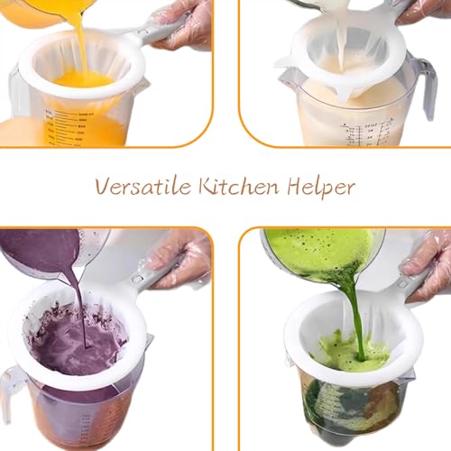 PRINKROOMY Fine Mesh Strainer with Handle, Nylon Filter Sieve for Kitchen Use, Ideal for Coffee Soy Milk Yogurt Juice Filtering (200Mesh-1PCS) - Image 4