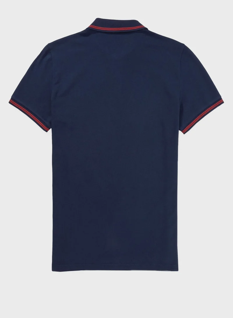 American Eagle Tipped Pique Polo
