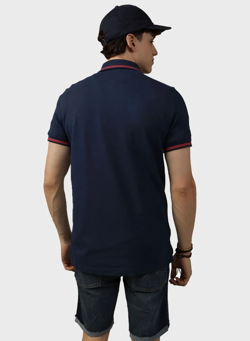 American Eagle Tipped Pique Polo