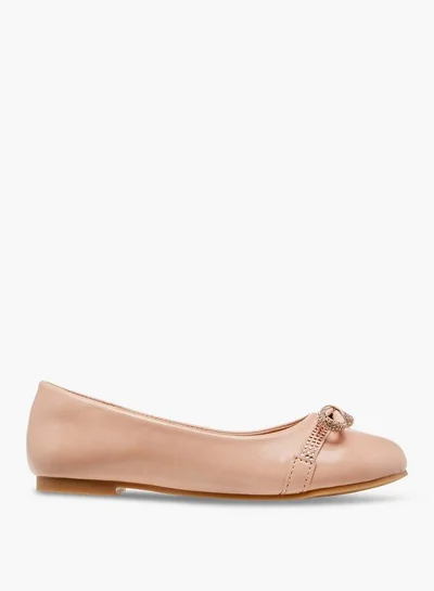 ليتل ميسي Bow Embellished Ballerina Shoes
