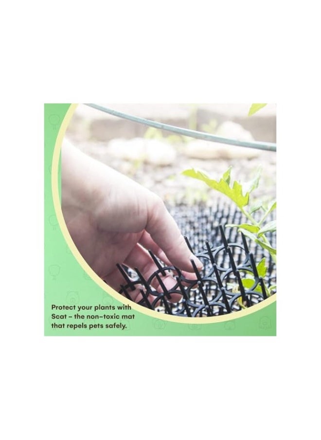 Generic - Cat Repellent Outdoor, Cat Scat Mat (Set of 10) 16 X 13 Inch Square, Cat Deterrent Mat with 1 inch Plastic Spikes, Cat Spike Mat, Cat Scratch Deterrent 13ft Coverage, Cat Deterrent Indoor & Outdoor - Image 1