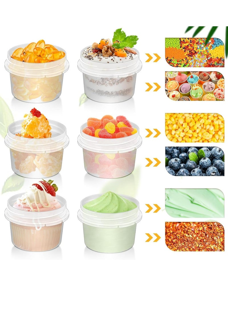 Oasisgalore 10 Pack 200ml Reusable Plastic Containers with Lids, Stackable Food Storage, Sauce Jars, Lunch Box Accessories - Image 3