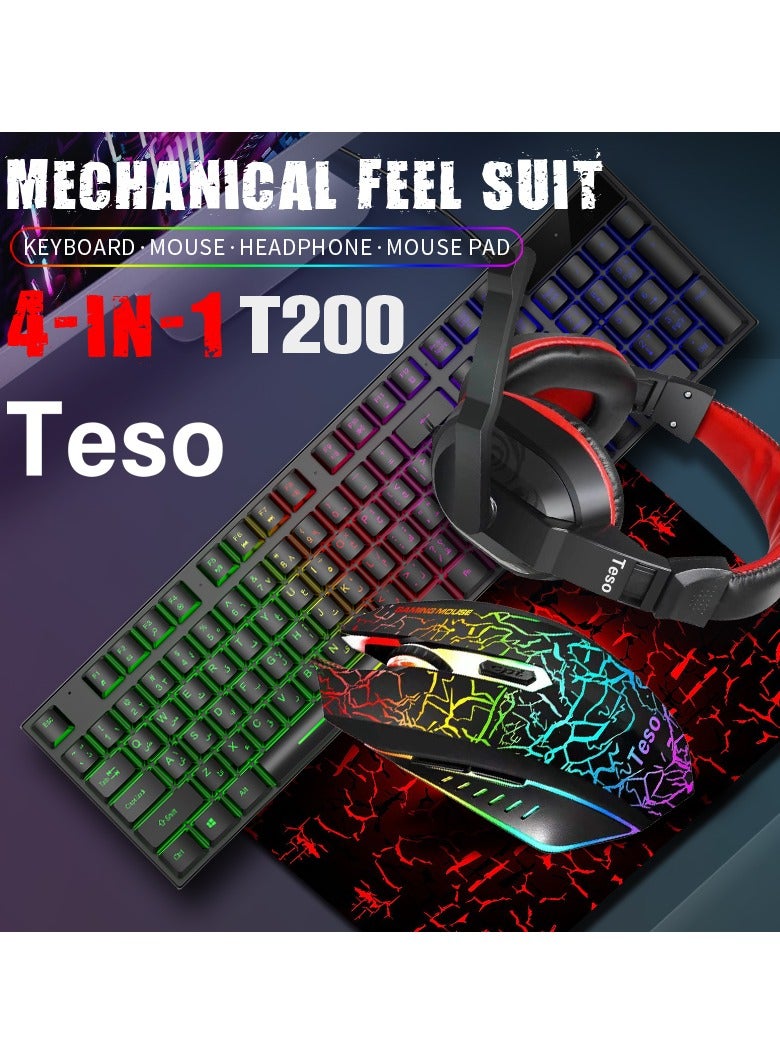 Teso Gaming Bundle 4 in 1 with RGB Light, Gaming Keyboard and Mouse, Gaming Headset, Mouse Pad  - Image 2