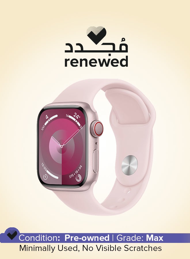 Apple Renewed - Watch Series 9 GPS + Cellular 45mm Aluminium Case With Light Pink Sport Band Pink - Image 1