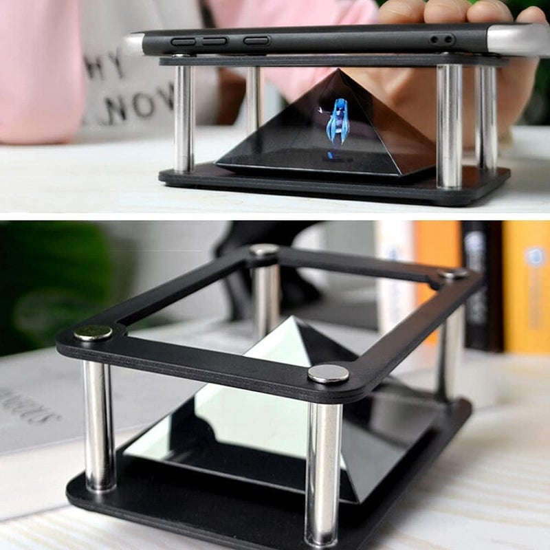 3D Holographic Display Stands Projector, 3.5-6Inch 360° Images Smartphone 3D Hologram Projector, Projector Stands Projector Pyramid for Personal Entertainment, Cartoon Interaction(Cylindrical) - Image 5