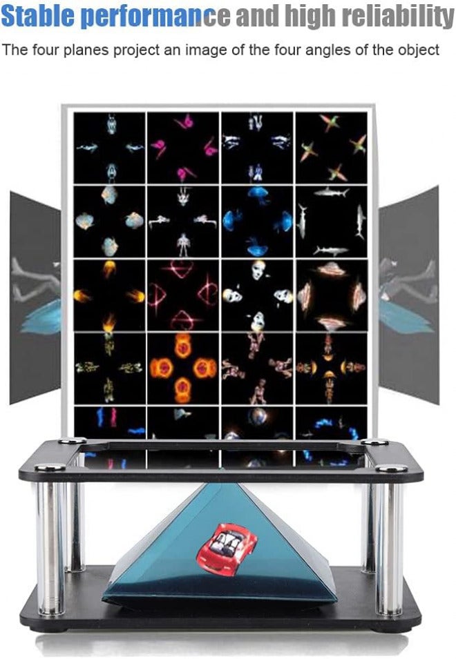 3D Holographic Display Stands Projector, 3.5-6Inch 360° Images Smartphone 3D Hologram Projector, Projector Stands Projector Pyramid for Personal Entertainment, Cartoon Interaction(Cylindrical) - Image 2