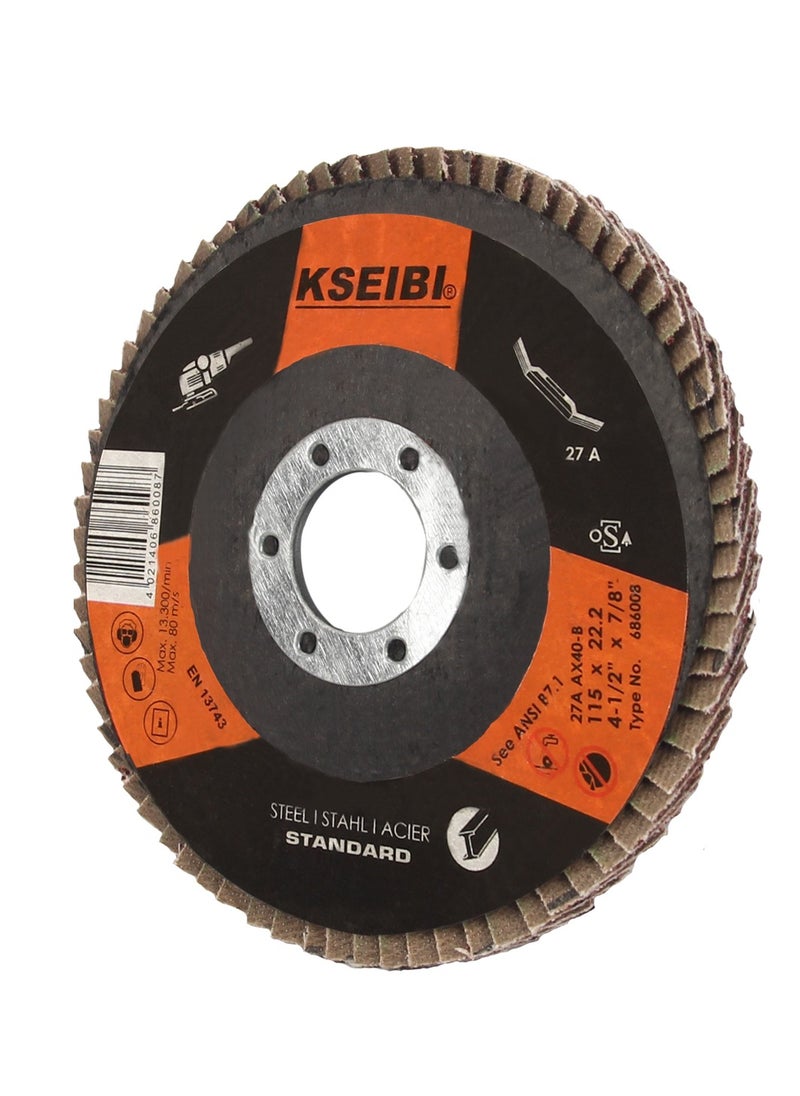 KSEIBI - Flap Discs/Aluminum Oxide, Wide Application Rust, Paint, Fits Most Air and Electric Grinders, Ideal for Grinding and Finishing Metals, Removing Weld Seams, Removing Old Paint or Finishes - Image 1