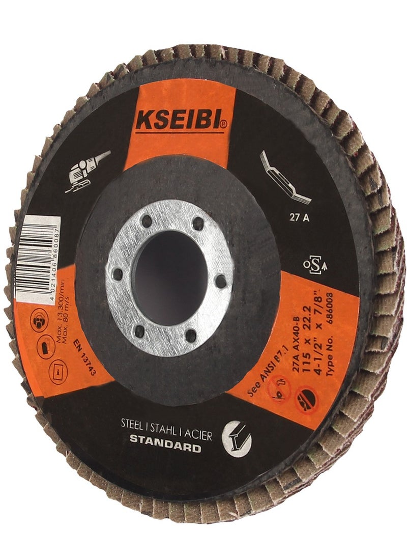 KSEIBI - Flap Discs/Aluminum Oxide, Wide Application Rust, Paint, Fits Most Air and Electric Grinders, Ideal for Grinding and Finishing Metals, Removing Weld Seams, Removing Old Paint or Finishes - Image 1