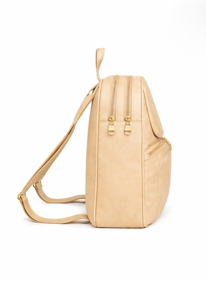 Womenâ€™s Casual Backpack for Girls, Stylish Cream Fashion Backpack with Front Zip Pocket, Daily Use College Travel Bag - Image 3