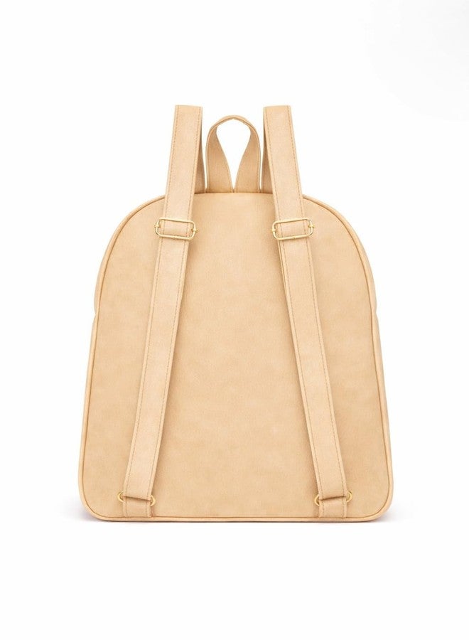 Womenâ€™s Casual Backpack for Girls, Stylish Cream Fashion Backpack with Front Zip Pocket, Daily Use College Travel Bag - Image 4