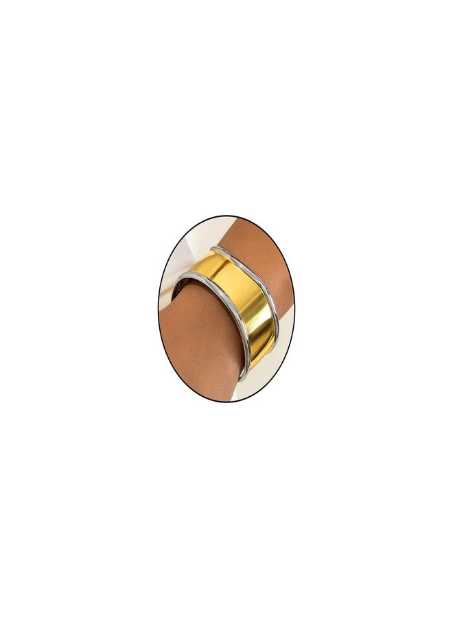Frodete Gold Bangle Bracelets for Women Chunky Gold Bracelet Gold Cuff Bracelet Wide Gold Bangle Bracelet Hammered Open Wrist Cuff Bracelet Trendy Gold Jewelry - Image 1