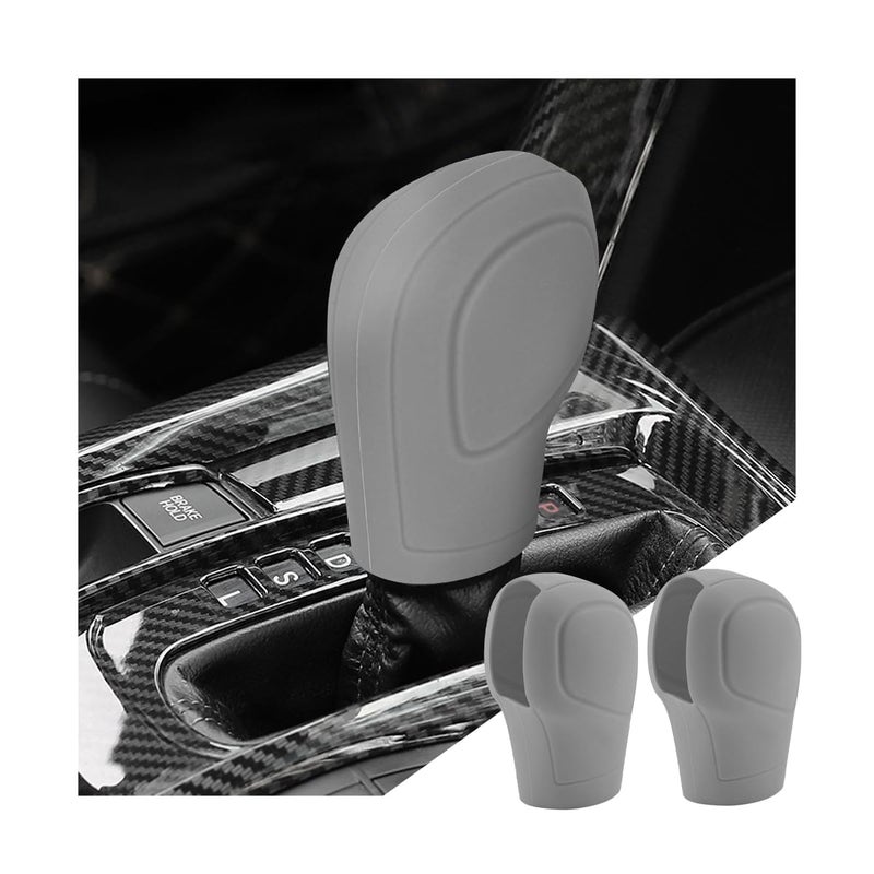 zipelo 2 Pack Car Gear Shift Knob Cover AntiSlip Auto Knob Gear Stick Protector Comfortable Silicone Handbrake Shifter Cover for Men Women Universal Vehicle Interior Accessories