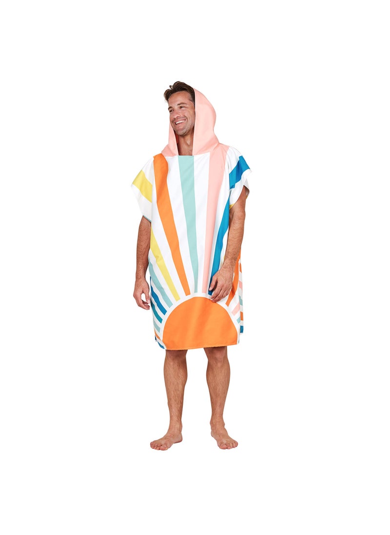 Dock & Bay Dock & Bay Adult Poncho, Hooded Beach Towel with Deep Pockets, Quick Dry, Compact & Lightweight - Medium - RISE & SHINE  - Image 2