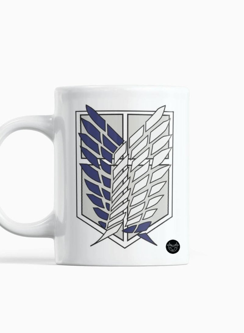 فون بلانيت كوب ابيض بطباعة تصميم اتاك اون تايتان