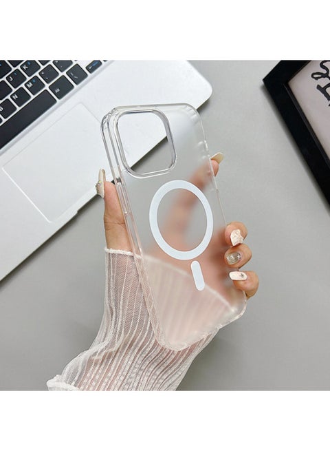Applicable To IPhone15 Transparent Color Magnetic Phone Case MagSafe Apple 14Pro Acrylic 13 Drop-resistant Case Wholesale-Color:Frosted Transparent Magnetic Shell  Boxed-Applicable Model:iPhone 13Pro Max