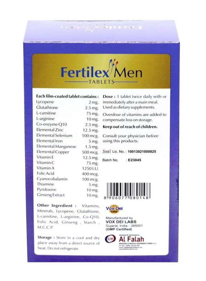 Vox Dei Labs أقراص فيرتيليكس للرجال - 60 قرص | مدعمة بـ L-كارنيتين، لايكوبين، L-أرجينين - Image 2
