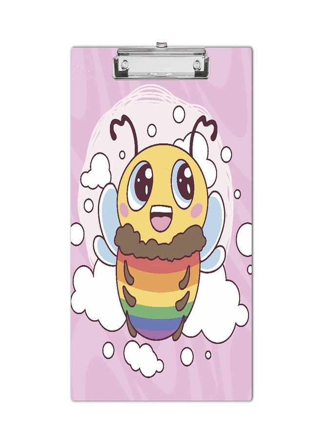 Vprint Quality Wooden Clipboard Writing Pad | Exam Board for Kids Students | Wood Exam Pad | Examination Writing Pad | Clip Board for Girls| Clip Board for Boys (Rainbow Butterfly) - Image 1