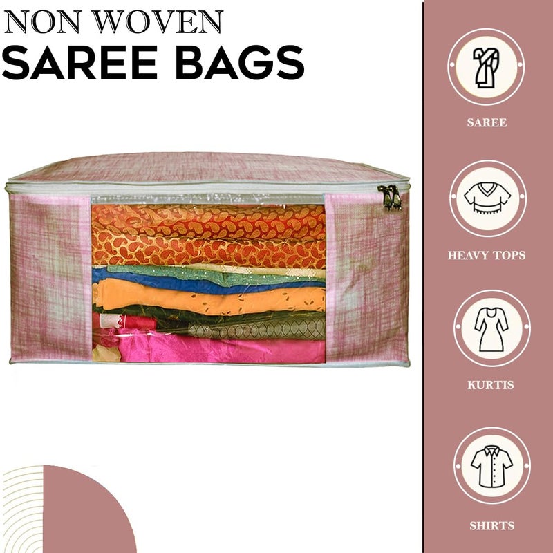 Shaping Fabric Garment Cover - Non-Woven 90 GSM with Transparent Window & Double Metal Zipper - Pack of 3 - Image 2