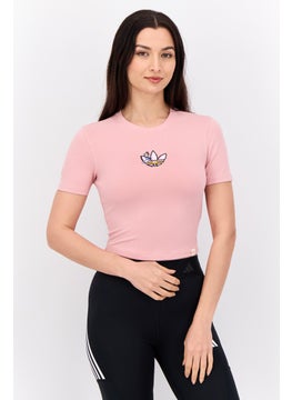 Women Sportswear Fit Short Sleeve Outdoor Top, Pink