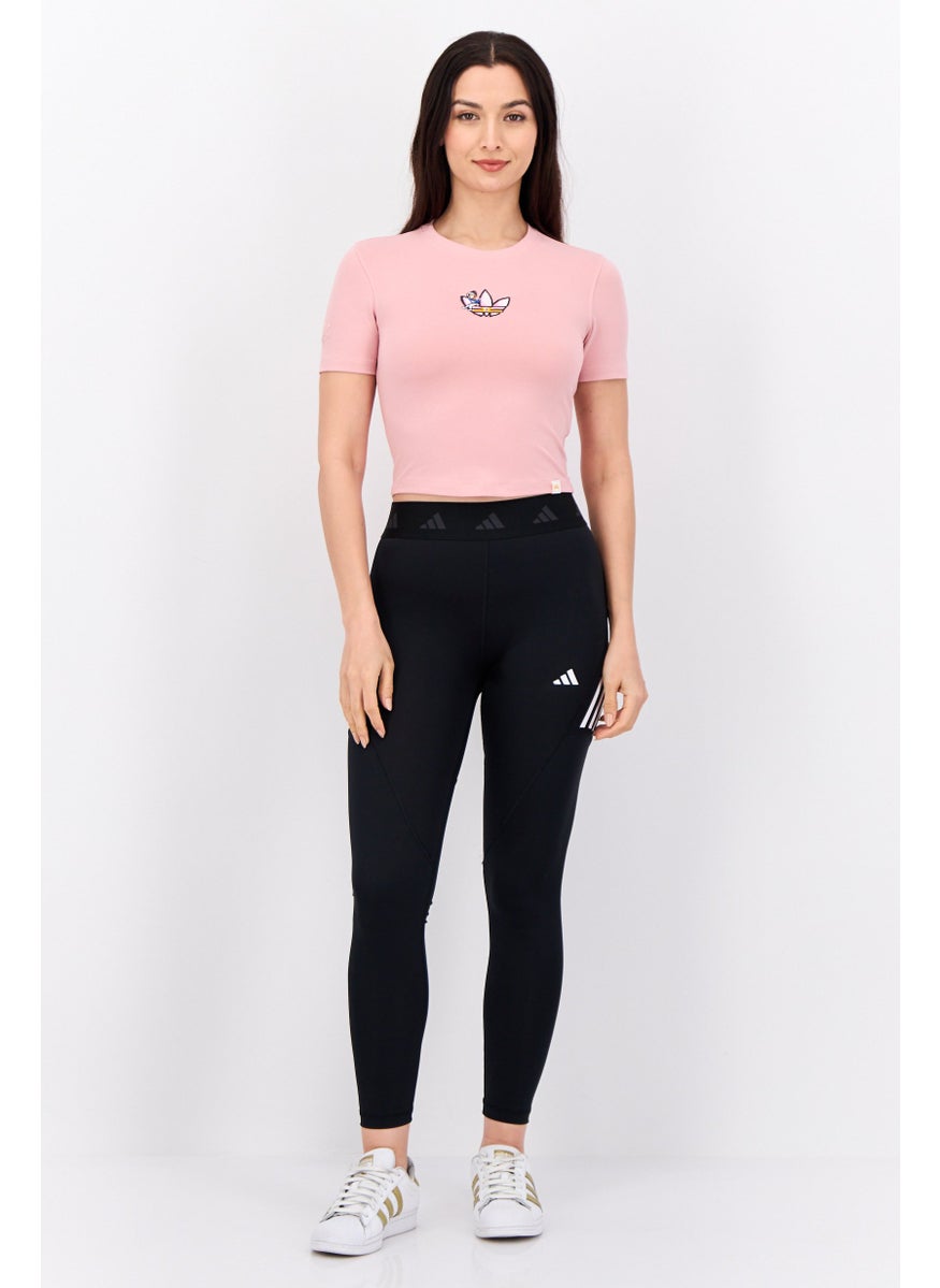 adidas Originals - Women Sportswear Fit Short Sleeve Outdoor Top, Pink - Image 1