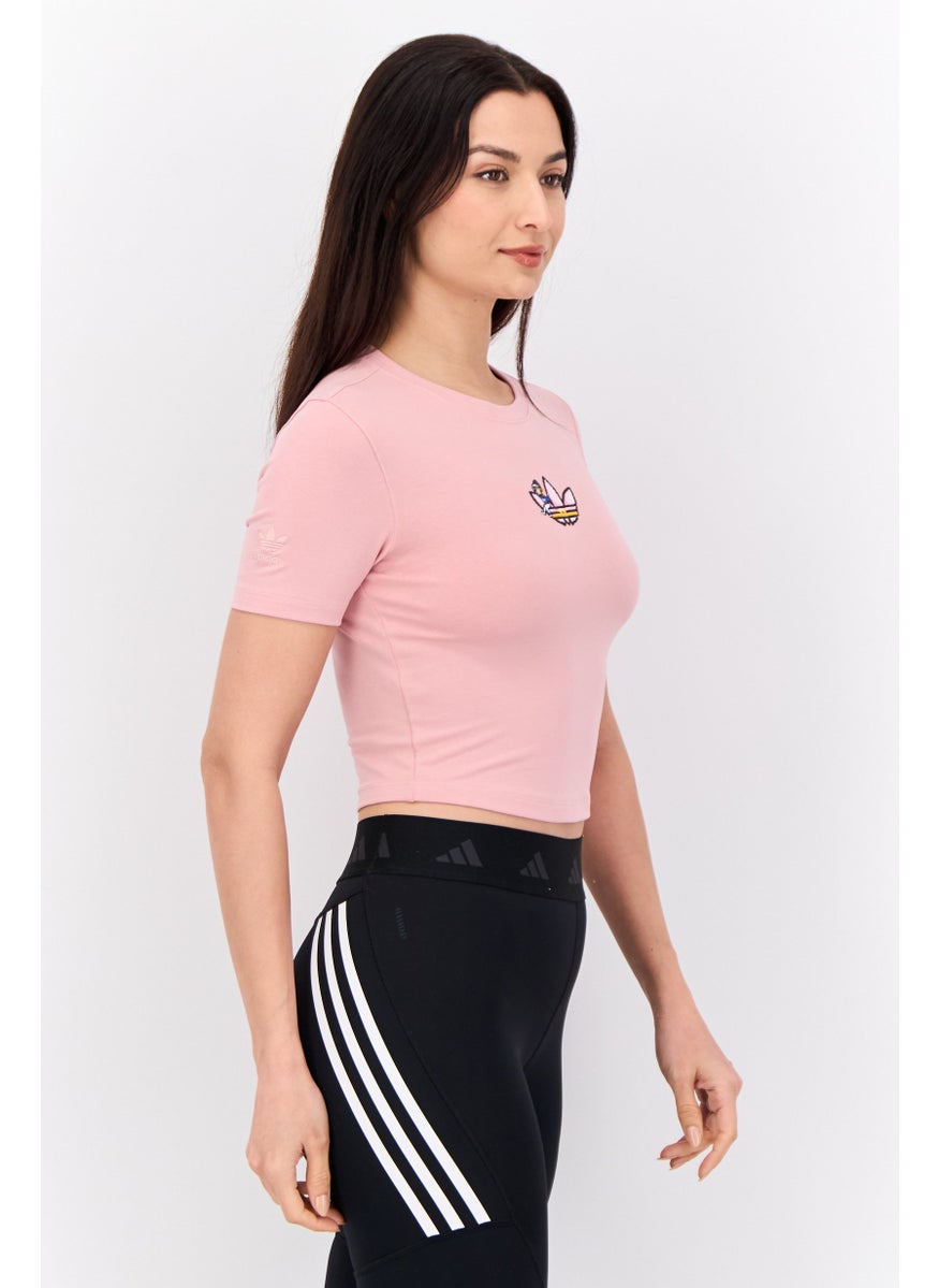 adidas Originals - Women Sportswear Fit Short Sleeve Outdoor Top, Pink - Image 1