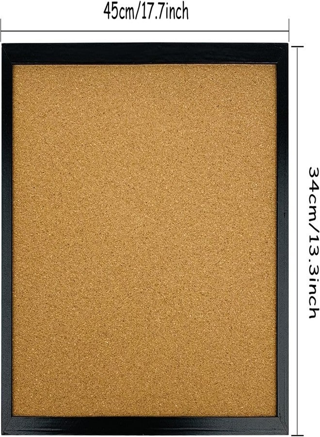 GDMINLO 2 Pack Black Cork Bulletin Board, 17.7 X 13.3 inches with Oak Wood Finish Frame, for Wall Office Home and School (Pins, Eye Bolts, gaskets, Screws) - Image 4