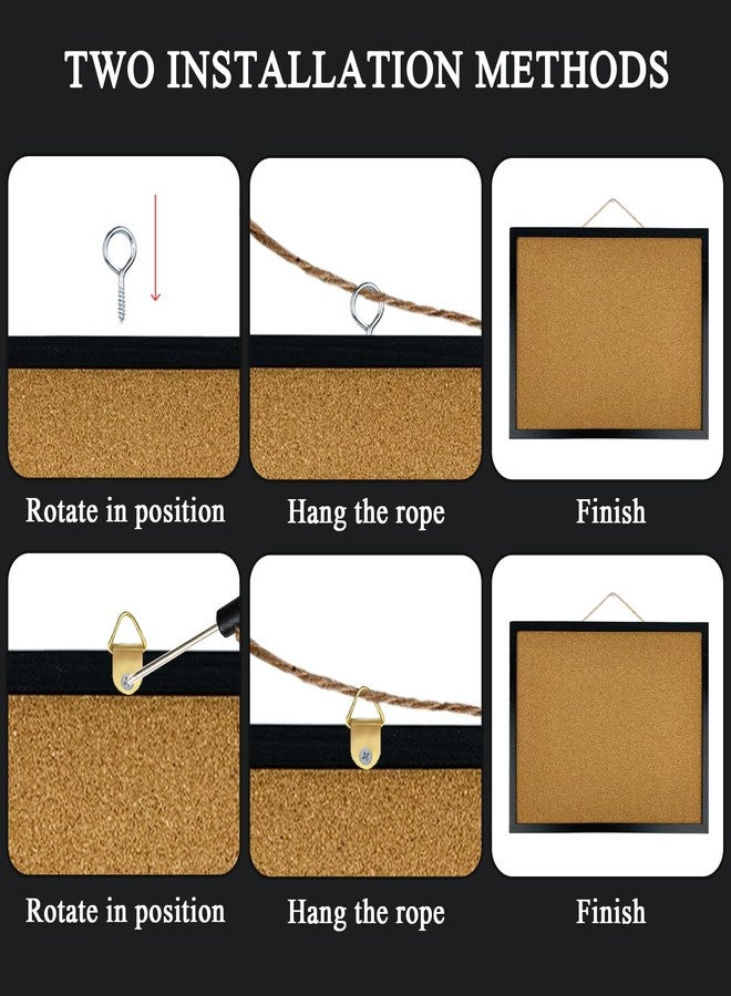 GDMINLO 2 Pack Black Cork Bulletin Board, 17.7 X 13.3 inches with Oak Wood Finish Frame, for Wall Office Home and School (Pins, Eye Bolts, gaskets, Screws) - Image 3