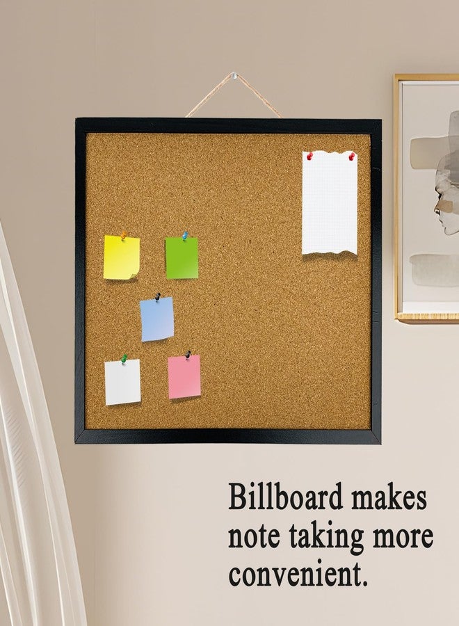 GDMINLO 2 Pack Black Cork Bulletin Board, 17.7 X 13.3 inches with Oak Wood Finish Frame, for Wall Office Home and School (Pins, Eye Bolts, gaskets, Screws) - Image 5
