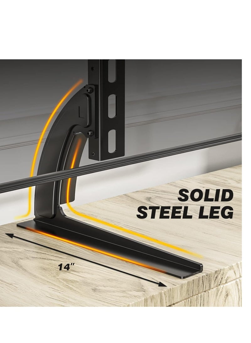 ELTRAZONE "Universal TV Stand Tabletop Mount by 5Rcom: Supports 22 to 65 inch Flat Screen TVs, Adjustable Height, Max 88lbs Capacity, VESA 800 x 500mm - Stable TV Legs for Plasma, LCD, LED Screens" - Image 4