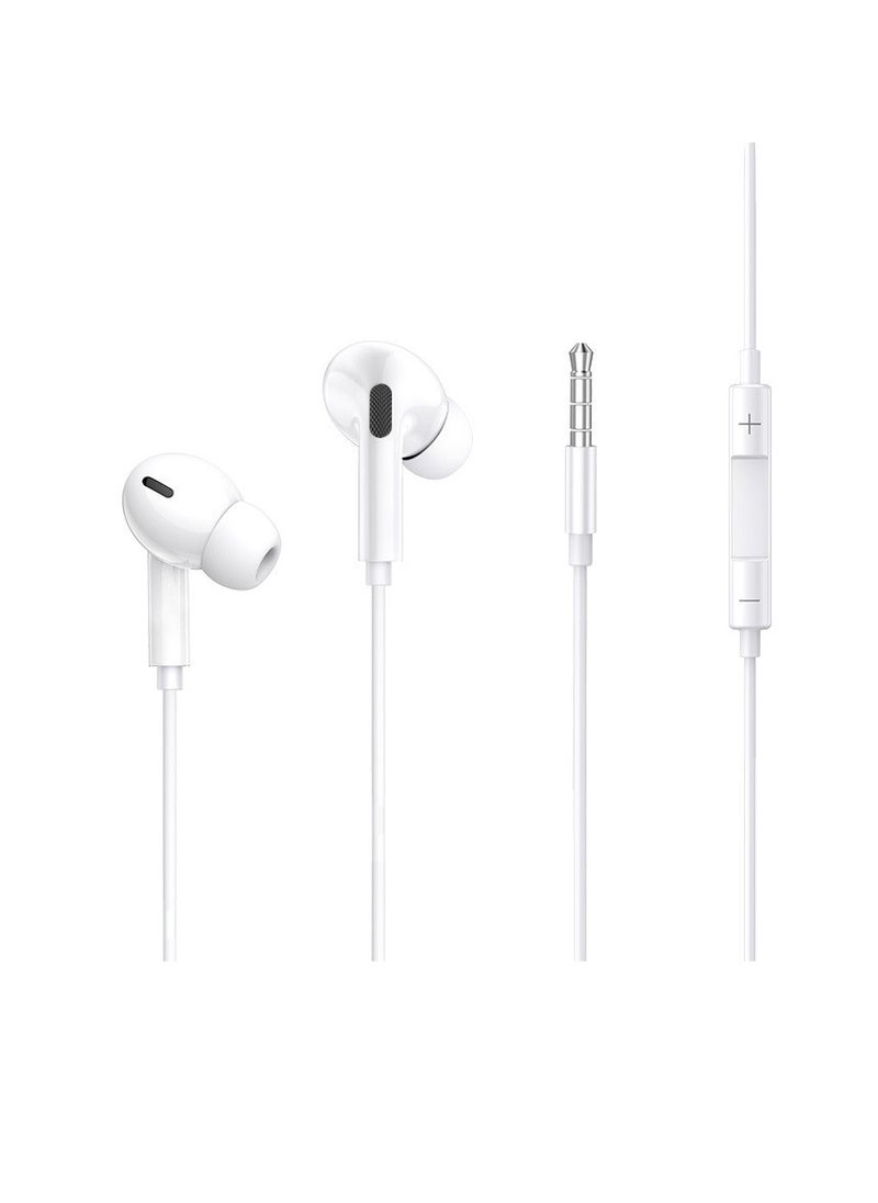 Generic In-ear wired earphones, gaming earphones with microphone, wire-controlled music universal earphones (white)  - Image 1
