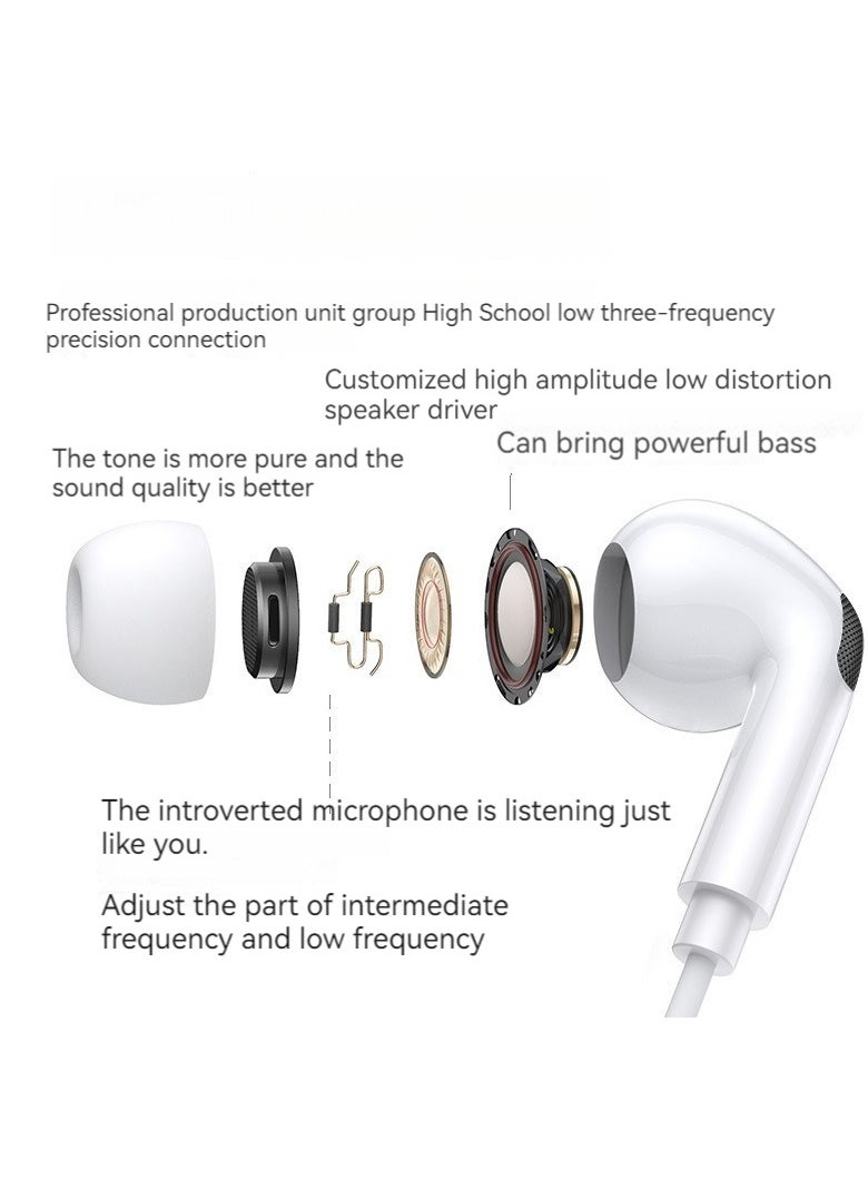 Generic In-ear wired earphones, gaming earphones with microphone, wire-controlled music universal earphones (white)  - Image 2