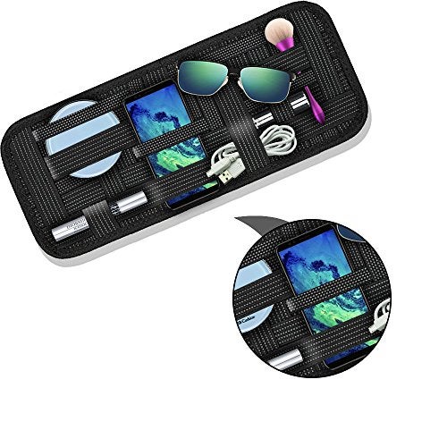 SourceTon 2 Packs Car Sun Visor Organizer, Car Visor Storage Anti-Slip Elastic Woven Board for Sunglass Holder Parking Fuel Card Digital Accessories - Image 5