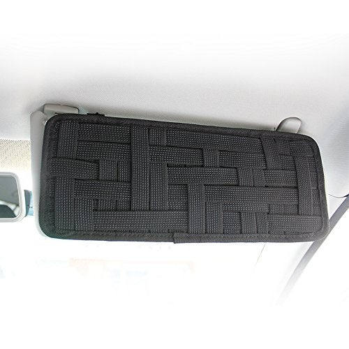 SourceTon 2 Packs Car Sun Visor Organizer, Car Visor Storage Anti-Slip Elastic Woven Board for Sunglass Holder Parking Fuel Card Digital Accessories - Image 4