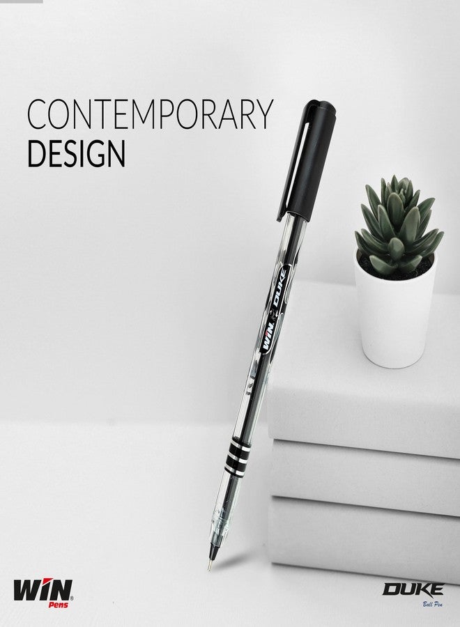 دبليو آي أن اربح قلم حبر جاف من نوع ديوك | ٢٠ قلم حبر أسود | هيكل بألوان الباستيل | للطلاب والامتحانات | قبضة مريحة | كتابة سلسة للغاية | مثالي للاستخدام في المدارس والمكاتب والقرطاسية التجارية - Image 2