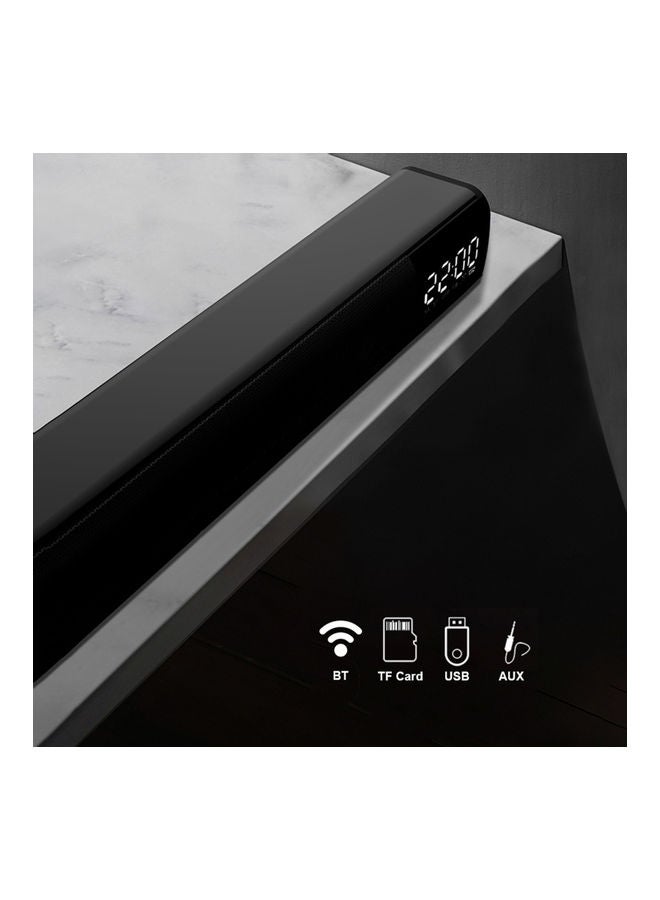 NIBEMINENT Bluetooth Wireless Speaker With FM Radio And Clock LU-VQ9-75 Black  - Image 3