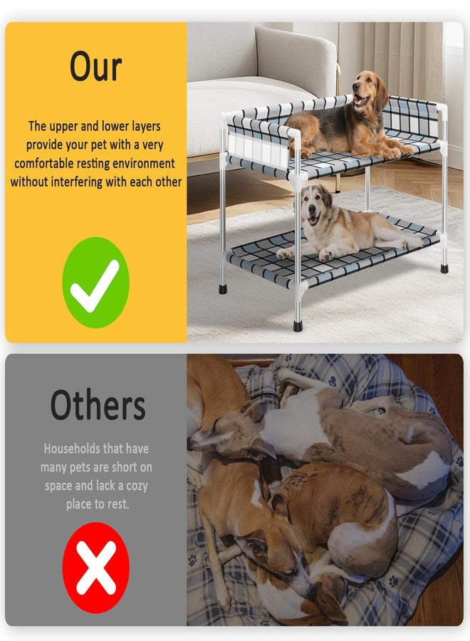 Caghash Bedside Window Dog Bunk Bed - Double Elevated Human Dog Bed with Guardrail 2 Layers Window Perch Dogs Cot 2-Tier Bedside Sleeper for Multi-Pet Households (34'' x 20'' x 25'') - Image 5